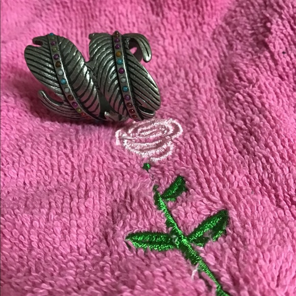Multi-stoned Feather ring - Picture 2 of 3
